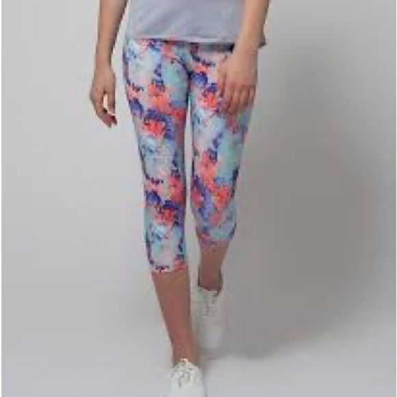 ivivva by Lululemon Wild Daze Grapefruit Rhythmic Crop Legging - Picture 1 of 9